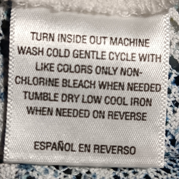 Style & Co EUC Women's Hi Lo Gorgeous Blouse, Large, Green & White Pattern - Picture 8 of 10